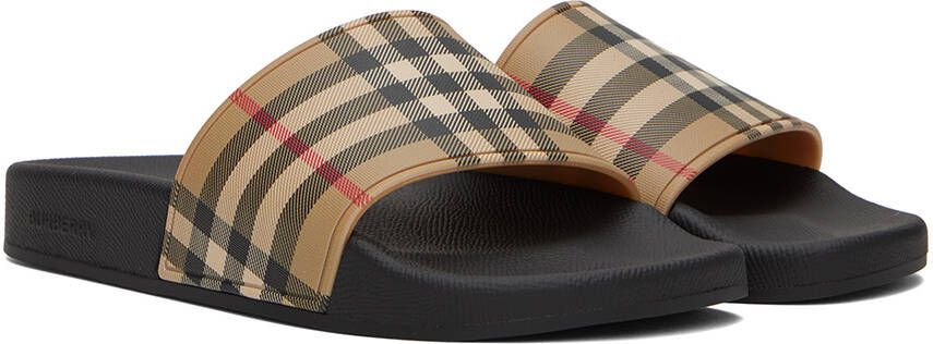 Burberry Brown & Beige Check Sandals
