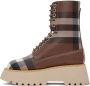 Burberry Brown Check Ankle Boots - Thumbnail 3