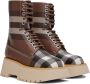 Burberry Brown Check Ankle Boots - Thumbnail 4