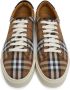 Burberry Brown Check Canvas & Calfskin Sneakers - Thumbnail 5