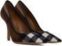 Burberry Brown Exaggerated Check Heels - Thumbnail 4
