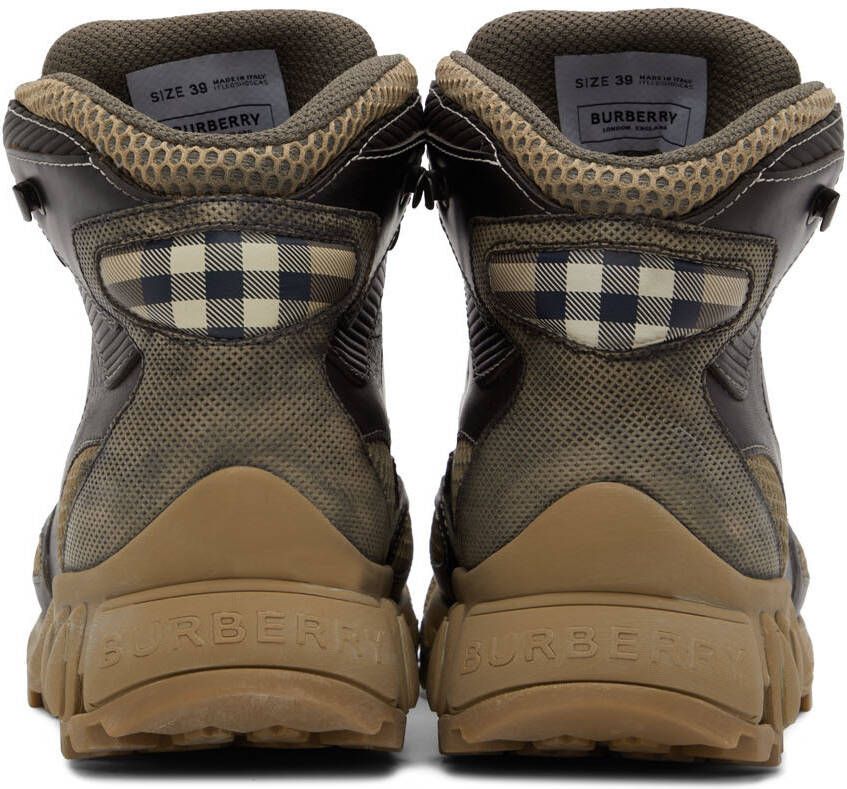 Burberry Brown Leather Tor Lace-Up Boots
