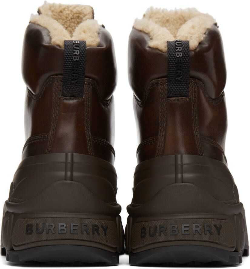 Burberry Brown Shearling Arthur Boots