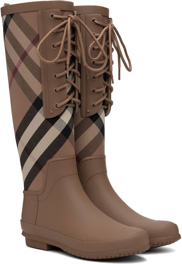 Burberry Brown Vintage Check Boots