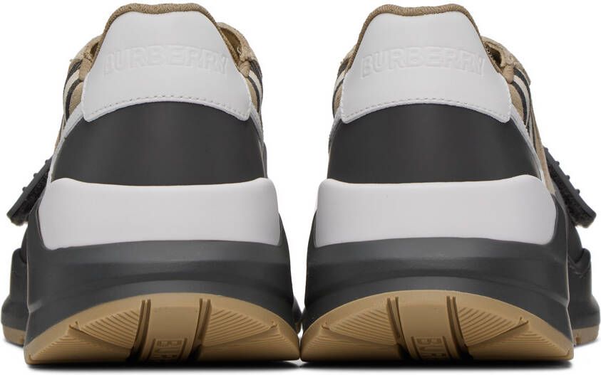 Burberry Gray & Beige Vintage Check Sneakers