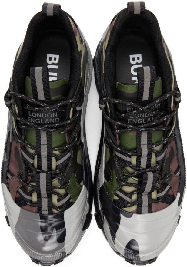 Burberry Green Camo Arthur Sneakers 