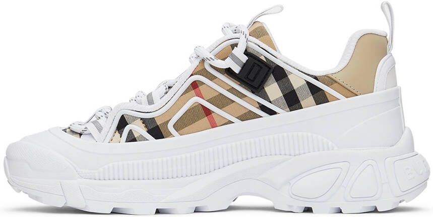 Burberry Kids Beige & White Vintage Check Sneakers