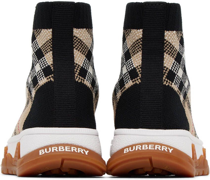 Burberry Kids Black & Beige Union Sock Sneakers