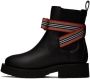 Burberry Kids Black Icon Stripe Bow Boots - Thumbnail 3