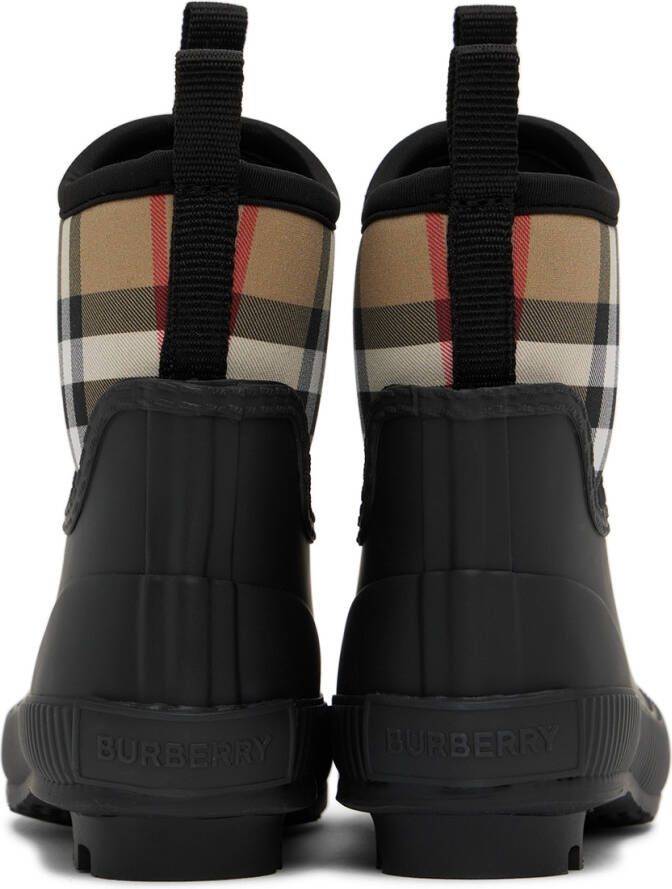 Burberry Kids Black Vintage Check Boots