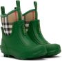 Burberry Kids Green Vintage Check Boots - Thumbnail 4