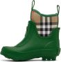 Burberry Kids Green Vintage Check Boots - Thumbnail 3