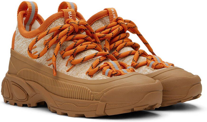 Burberry Kids Orange & Brown Arthur Sneakers