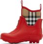 Burberry Kids Red Vintage Check Rain Boots - Thumbnail 3