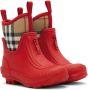 Burberry Kids Red Vintage Check Rain Boots - Thumbnail 4