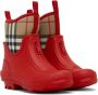 Burberry Kids Red Vintage Check Rain Boots - Thumbnail 4