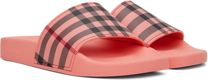 Burberry Pink Check Slides