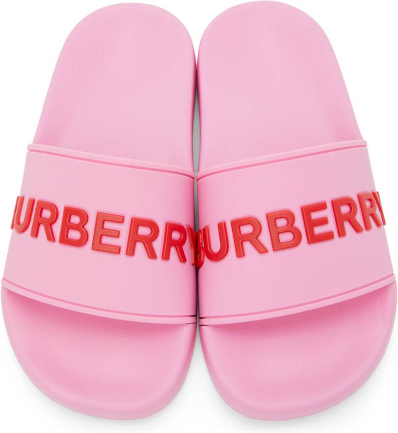 Burberry Pink Furley Slides