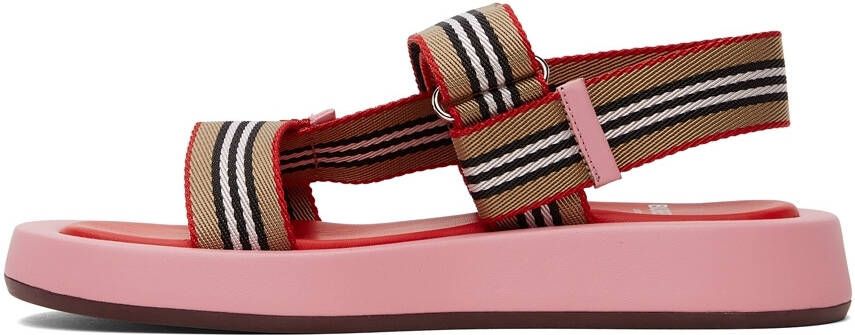 Burberry Pink Icon Stripe Sandals