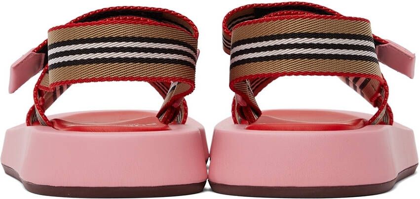 Burberry Pink Icon Stripe Sandals