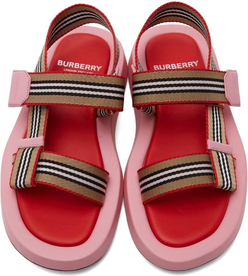 Burberry Pink Icon Stripe Sandals