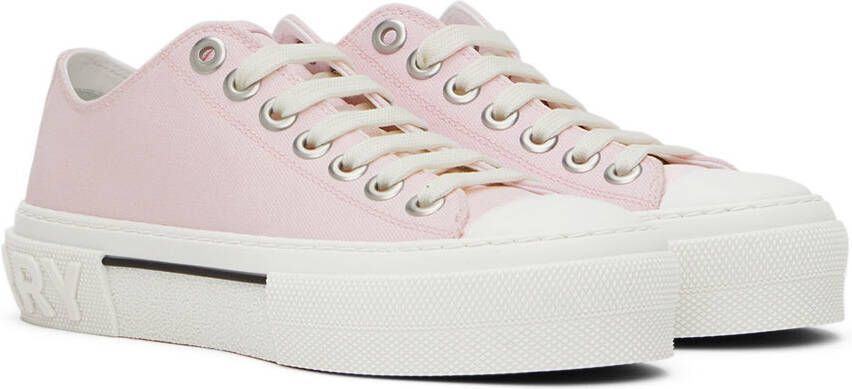Burberry Pink Organic Cotton Low-Top Sneakers