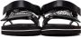 Burberry SSENSE Exclusive Black Leather Patterson Flat Sandals - Thumbnail 2