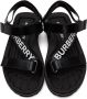 Burberry SSENSE Exclusive Black Leather Patterson Flat Sandals - Thumbnail 5