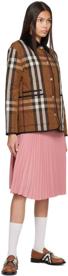 Burberry Tan Chevron Check Loafers