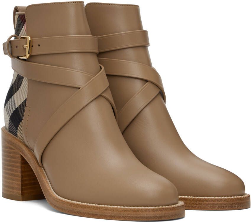 Burberry Taupe House Check Boots