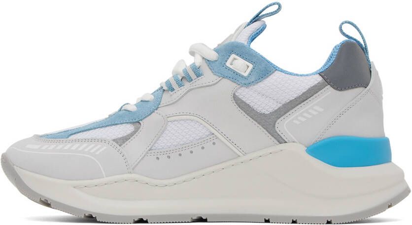 Burberry White & Blue Print Sneakers