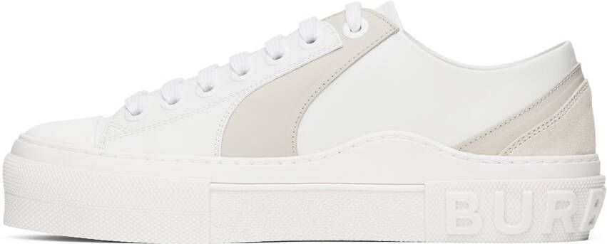 Burberry White & Gray Two-Tone Sneakers
