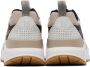 Burberry White & Taupe Embossed Sneakers - Thumbnail 2