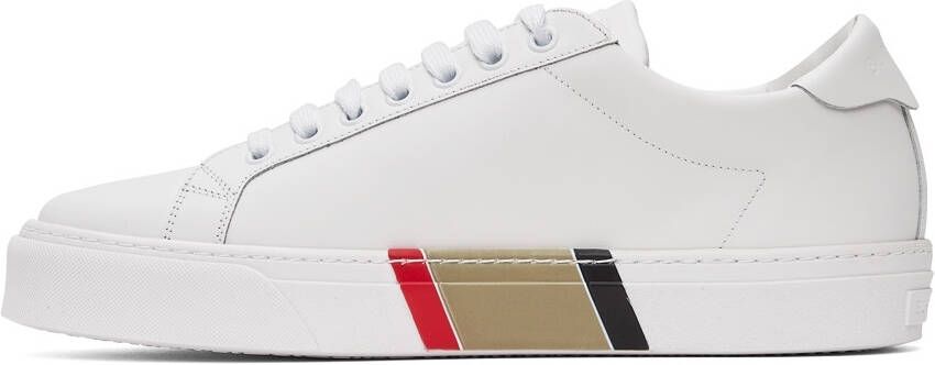 Burberry White Bio-Based Striped Sole Sneakers