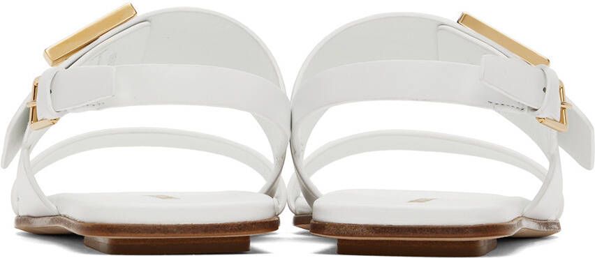 Burberry White Motif Flat Sandals