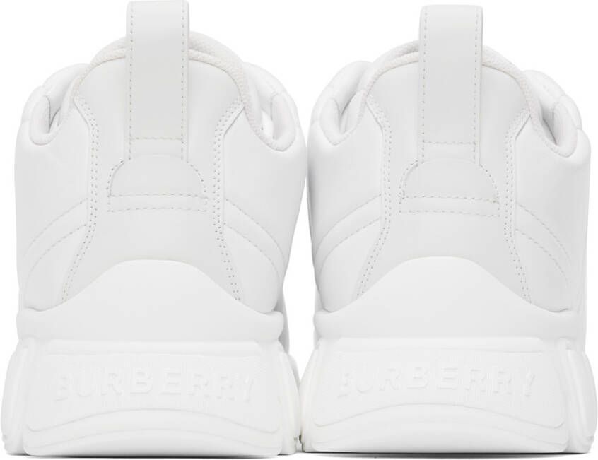 Burberry White Quilted Leather Classic Sneakers