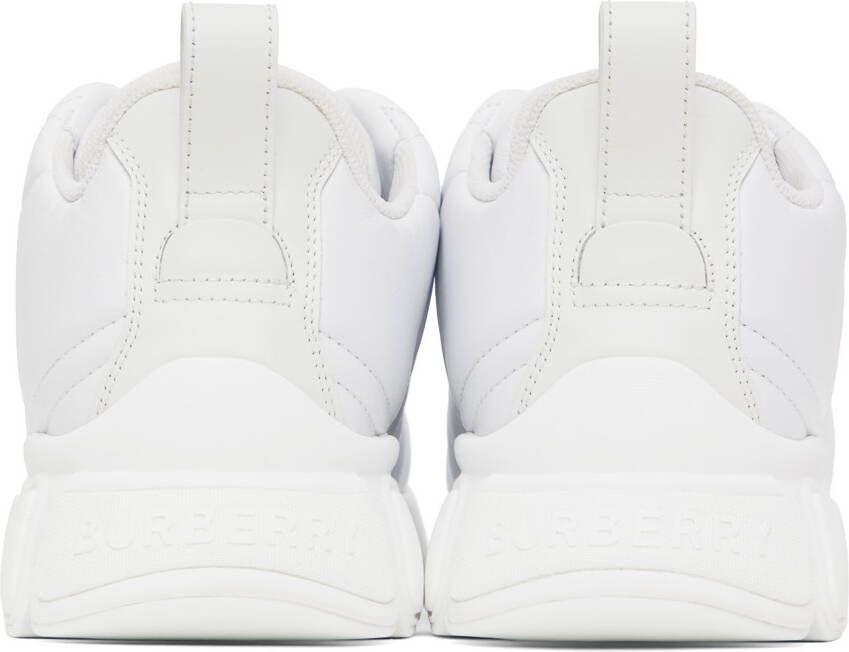 Burberry White Quilted Leather Sneakers
