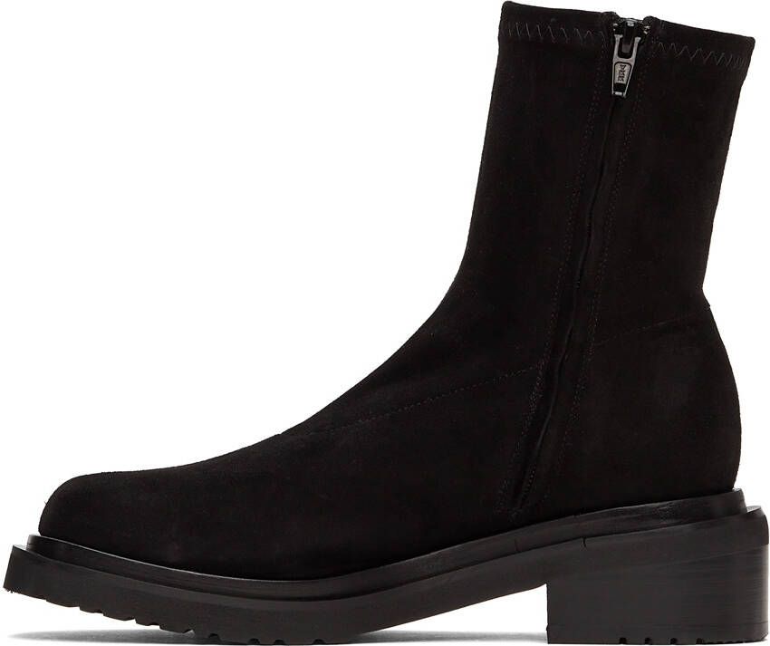 BY FAR Black Suede Kah Boots