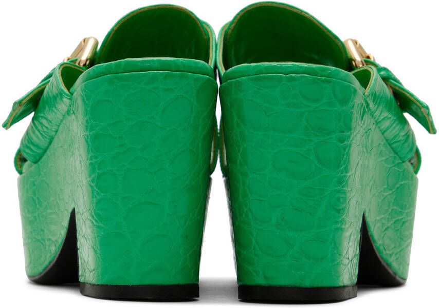 BY FAR Green Lenka Heeled Sandals