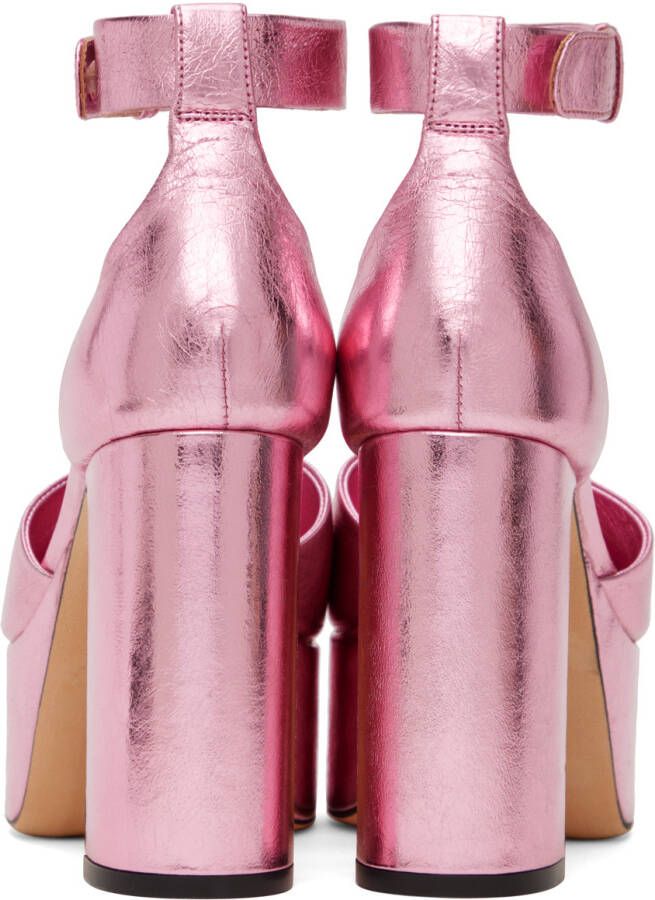 BY FAR Pink Barb Heels