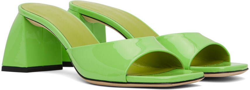 BY FAR SSENSE Exclusive Green Romy Mules