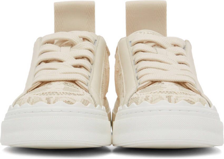 Chloé Beige Lace Lauren Sneakers