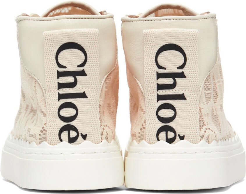 Chloé Beige Lauren High-Top Sneakers