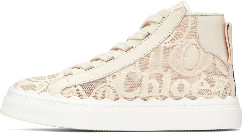 Chloé Beige Lauren High-Top Sneakers