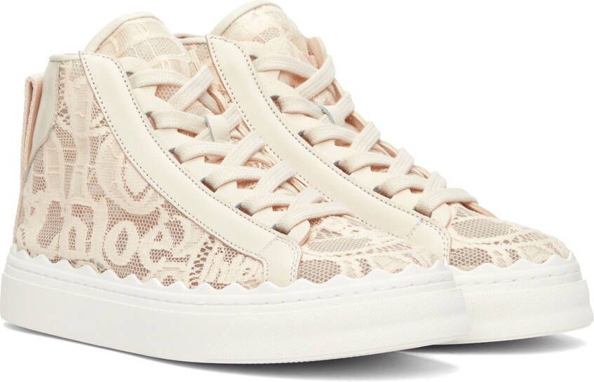 Chloé Beige Lauren High-Top Sneakers