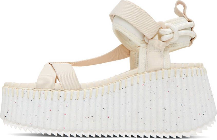 Chloé Beige Nama Wedge Sandals