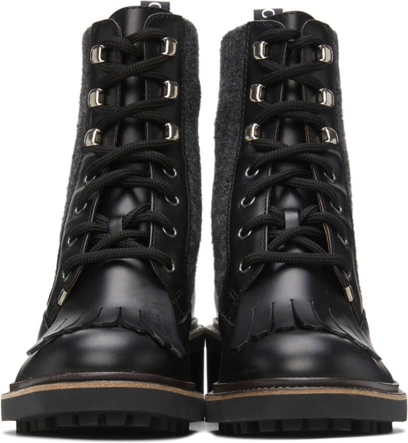 Chloé Black Franne Lace Sock Boots