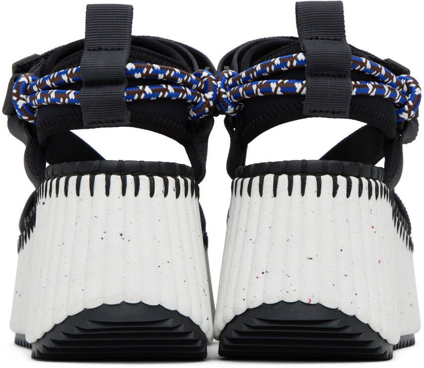 Chloé Black Nama Wedge Sandals