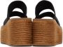 Chloé Black Woody Wedge Heeled Sandals - Thumbnail 4