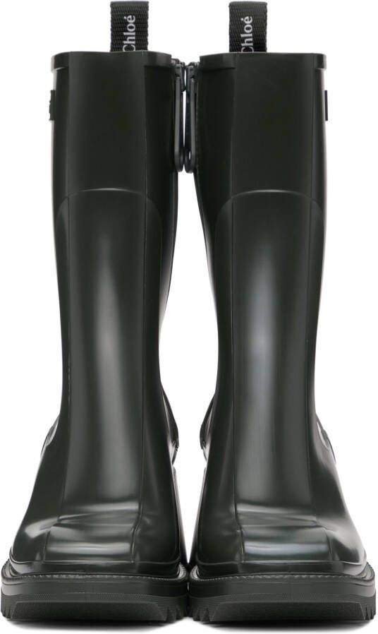 Chloé Green Betty Rain Boots